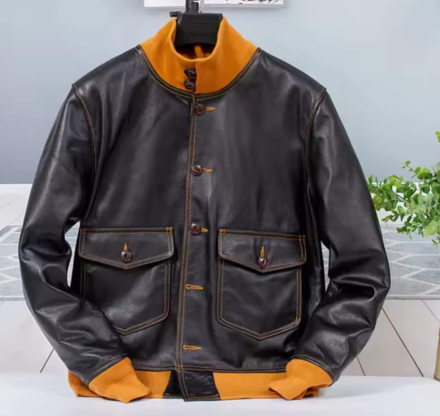 CC Shop Best.CC.100% genuine leather men jacket.Plus size cowhide bomber cowhide coat.Classic vintage leather cloth.natural