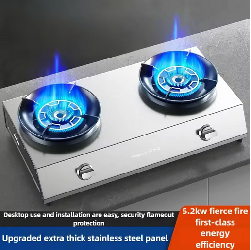Gas stove double stove household fire desktop double head natural liquefied gas binocular gas stove energy-saving stoveGas stove double stove household fire desktop double head natural liquefied gas b