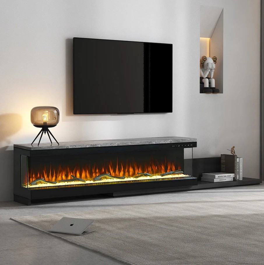 The New 70 "mantel Crystal Logs Decorate The Electric Hanging LED Electric Fireplace