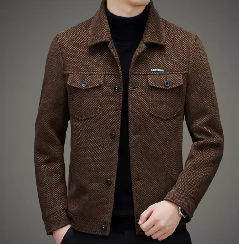 Men's Thick Casual Coat High Quality Lapel Trend Spring Autumn Jacket 2025 New Middle-aged Dad Wear Top All